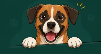 Pantera, uma cachorra vira-lata caramelo, apoiada com as duas patas na mureta da Villa
