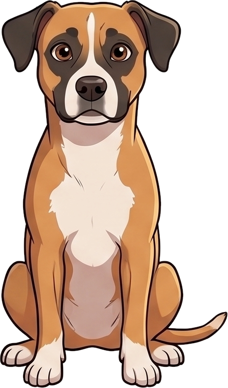 Pantera, uma cachorra vira-lata caramelo de porte médio, sentada de frente